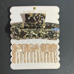 Sunday state large claw clip and comb set